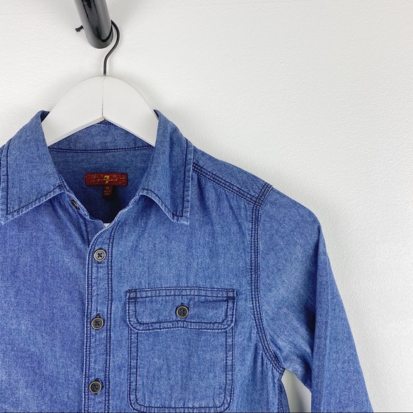 7 For All Mankind Button Down Long Sleeve Shirt - Picture 7 of 9